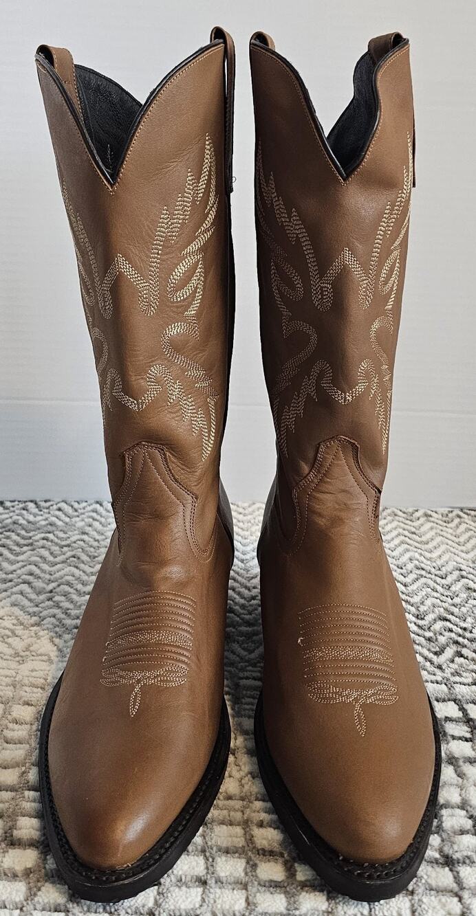 Masterson Boot Co Mens 14 EW Tan Leather Western Cowboy Boots Pull On USA